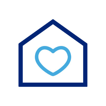 House with a heart in the middle icon