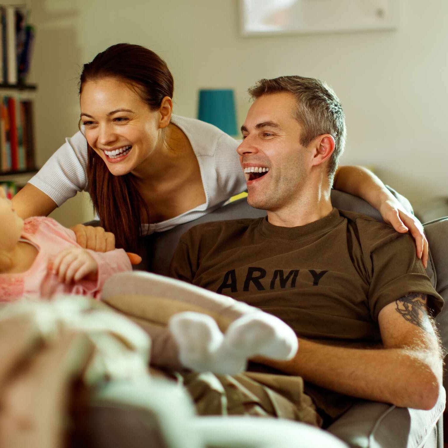 Família de veteranos apoiando uns aos outros