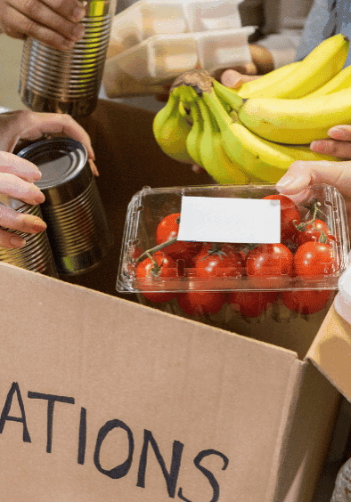 caixa de doação de alimentos do banco de alimentos